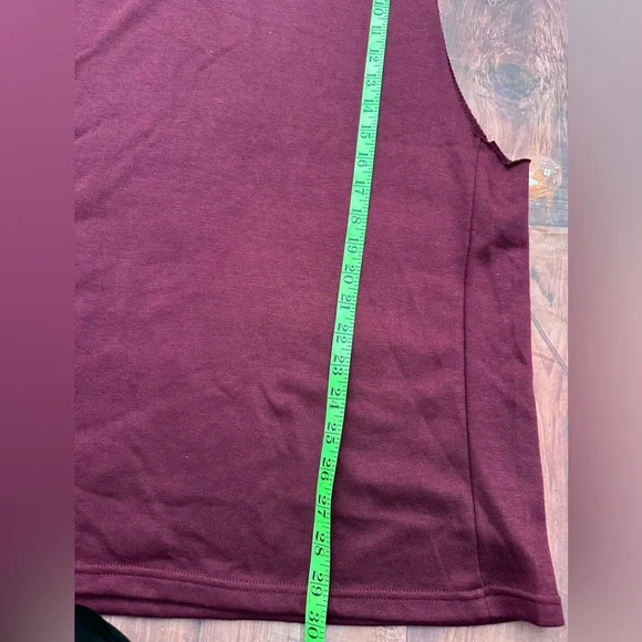 Gym Shark Men’s Sleeveless Hoodie Maroon Burgundy Hoodie by [Brand] - Picture 4 of 5